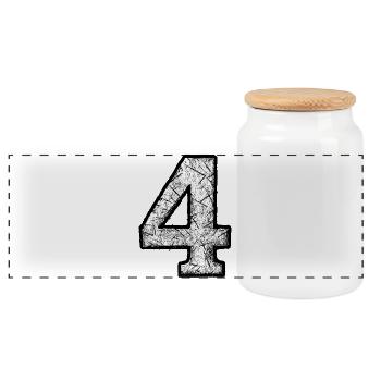 Four Grunge Scratches Design - Panoramic Cookie Jar with Wooden Lid - white - Front