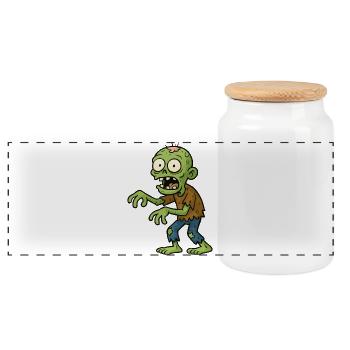 Zombie BD effrayant - Boîte à biscuits avec couvercle en bois - blanc - Devant