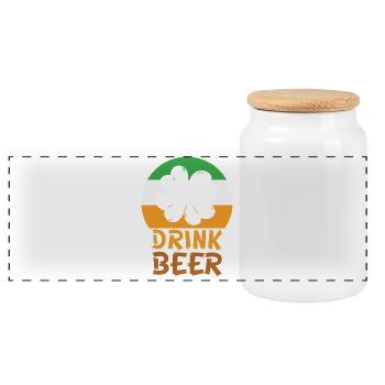 Boire de la bière irlandaise - Boîte à biscuits avec couvercle en bois - blanc - Devant