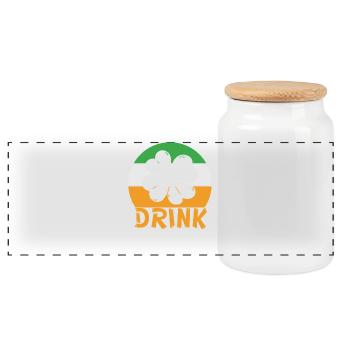 Boisson de la Saint-Patrick - Boîte à biscuits avec couvercle en bois - blanc - Devant
