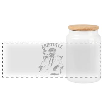 Portrait de philosophe fumant Aristote - Boîte à biscuits avec couvercle en bois - blanc - Devant