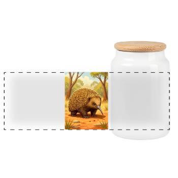 Echidna Un vagabond épineux au charme ancien - Boîte à biscuits avec couvercle en bois - blanc - Devant