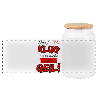 Well, yes... It wasn't clever but cool - Panoramic Cookie Jar with Wooden Lid - white - Front