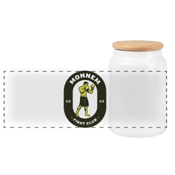 Mannheim Boxing Club Vintage Boxing Emblem 68 - Panoramic Cookie Jar with Wooden Lid - white - Front