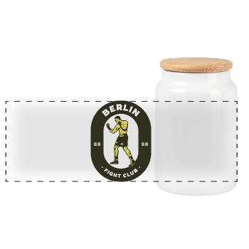 Berlin Fight Club Logo - Boîte à biscuits avec couvercle en bois - blanc - Devant