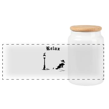 Relax - It's just the plague - Panoramic Cookie Jar with Wooden Lid - white - Front
