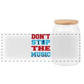 Don´t stop the music - Panorama Keksdose mit Holzdeckel - Weiß - Vorne