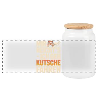 Mir Reichts Ich Geh Kutsche Fahren Lustiger - Panorama Keksdose mit Holzdeckel - Weiß - Vorne