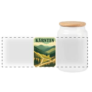 Motif rétro Carinthie - Boîte à biscuits avec couvercle en bois - blanc - Devant