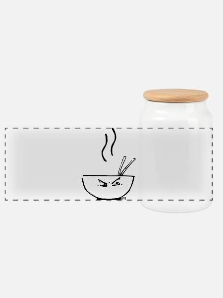 Hot Soup BLACK - Panorama Keksdose mit Holzdeckel - Weiß