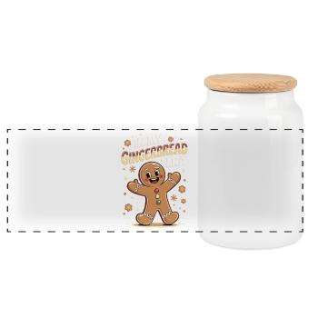 Dans mon temps de pain d’épices - Boîte à biscuits avec couvercle en bois - blanc - Devant