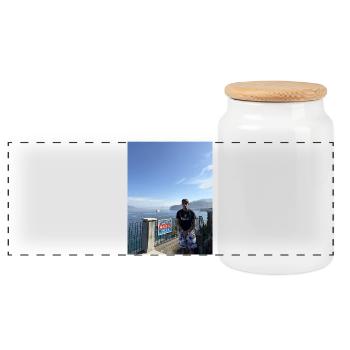 IDGAF-Hemd - Panorama Keksdose mit Holzdeckel - Weiß - Vorne