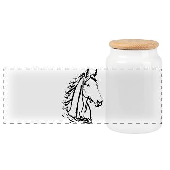 T-shirt cheval personnalisé cadeau - Boîte à biscuits avec couvercle en bois - blanc - Devant