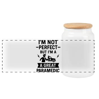 Super sauvetage paramédical - Boîte à biscuits avec couvercle en bois - blanc - Devant