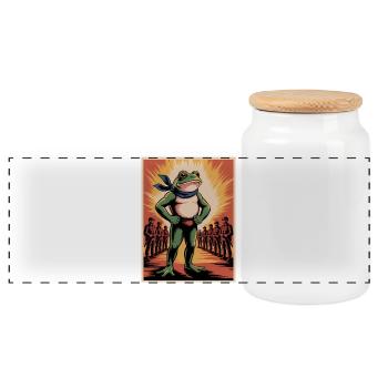 Portland Widerstand Frosch - USA Protest T-Shirt - Panorama Keksdose mit Holzdeckel - Weiß - Vorne