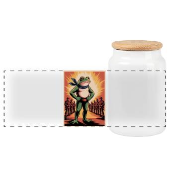 Portland Widerstand Frosch - USA Proteste T-Shirt - Panorama Keksdose mit Holzdeckel - Weiß - Vorne