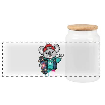 Koala Skate Hoodie Oz Style - Panorama Keksdose mit Holzdeckel - Weiß - Vorne