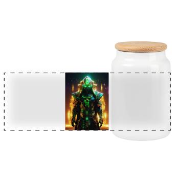 Osiris – Lord of Rebirth - Panoramic Cookie Jar with Wooden Lid - white - Front
