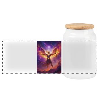Céleste centaure archer tirant des flèches de feu stellaire - Boîte à biscuits avec couvercle en bois - blanc - Devant