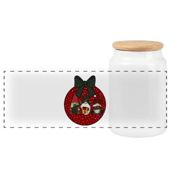 Weihnachtskugel  - Panorama Keksdose mit Holzdeckel - Weiß - Vorne