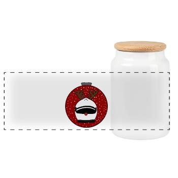 Motocyclette - Boîte à biscuits avec couvercle en bois - blanc - Devant