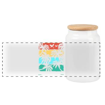 Fiji Fiji Fiji Fiji Fidschi Fidschi Fidschi - Panorama Keksdose mit Holzdeckel - Weiß - Vorne