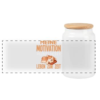 My motivation and I - currently separated - Panoramic Cookie Jar with Wooden Lid - white - Front