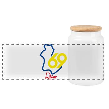 Rhône 69 - Panoramic Cookie Jar with Wooden Lid - white - Front
