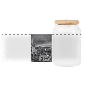 Zurich partout - Boîte à biscuits avec couvercle en bois - blanc - Devant