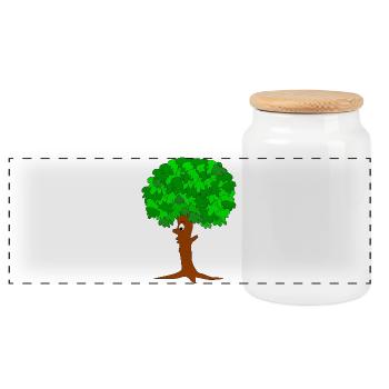 Lustiger Baum - Panorama Keksdose mit Holzdeckel - Weiß - Vorne
