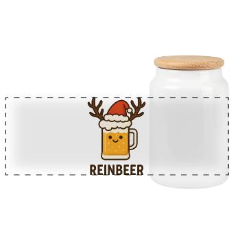 Bière Reinbeer Noël - Boîte à biscuits avec couvercle en bois - blanc - Devant