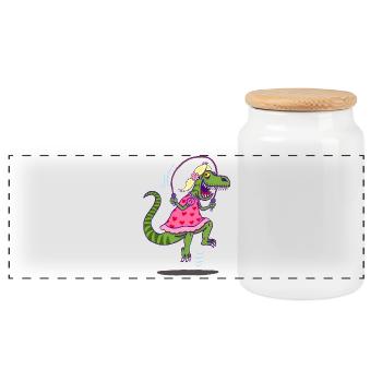 Camouflage for hunting - Panoramic Cookie Jar with Wooden Lid - white - Front