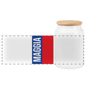 Maggia Ticino Souvenir T-Shirt - Panoramic Cookie Jar with Wooden Lid - white - Front