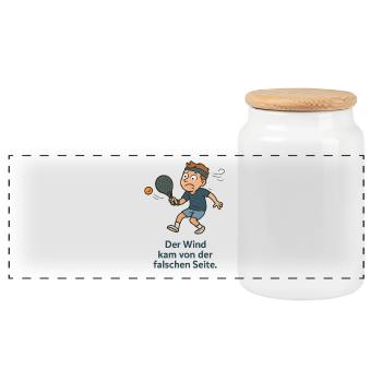 Padelwitz balayé par les vents - Boîte à biscuits avec couvercle en bois - blanc - Devant