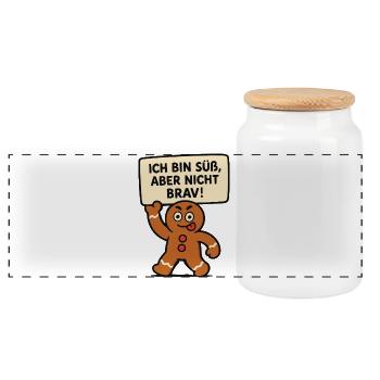 Je suis mignon, mais pas bon - Boîte à biscuits avec couvercle en bois - blanc - Devant