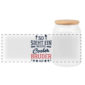 Voici à quoi ressemble un frère cool Meilleur frère - Boîte à biscuits avec couvercle en bois - blanc - Devant