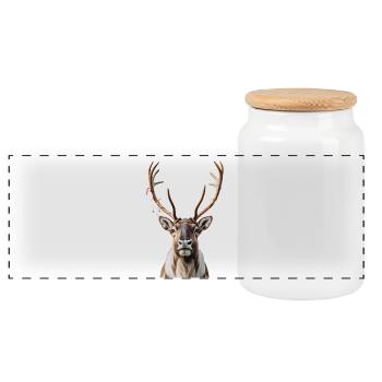 Cerf Rudolph Joyeux Noël doux - Boîte à biscuits avec couvercle en bois - blanc - Devant