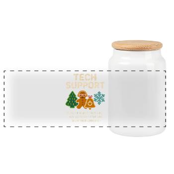 Admin Christmas Gift IT Support Debugging - Panoramic Cookie Jar with Wooden Lid - white - Front