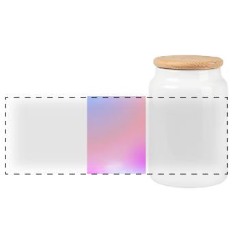 Dreamy Cotton Candy Pastel Gradient - Panoramic Cookie Jar with Wooden Lid - white - Front