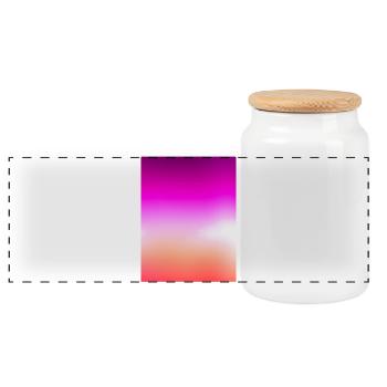 Strahlender Pastell-Sonnenuntergangsgradient - Panorama Keksdose mit Holzdeckel - Weiß - Vorne