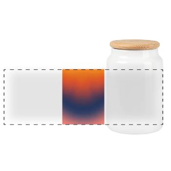 Midnight Ember Gradient - Panoramic Cookie Jar with Wooden Lid - white - Front