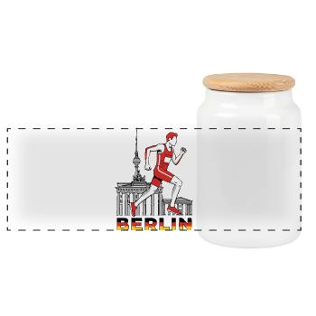 Berlin Runner - Boîte à biscuits avec couvercle en bois - blanc - Devant