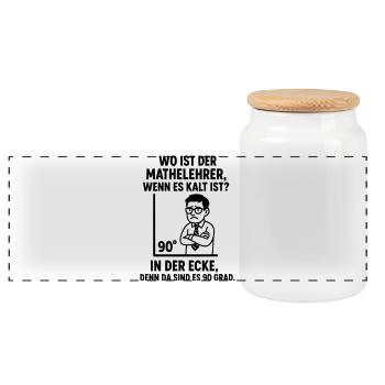 Blague de maths du professeur de coin à 90 degrés - Boîte à biscuits avec couvercle en bois - blanc - Devant