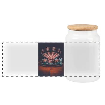 Ancien hôpital général - Boîte à biscuits avec couvercle en bois - blanc - Devant