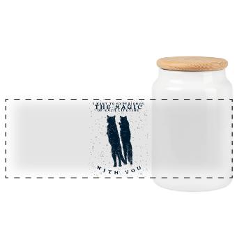 LA MAGIE DE CHAQUE VIE - Boîte à biscuits avec couvercle en bois - blanc - Devant