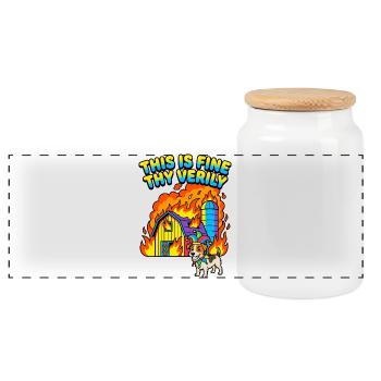 C’est très bien, en vérité - Boîte à biscuits avec couvercle en bois - blanc - Devant