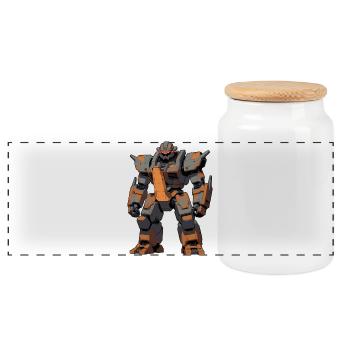 Robot X.I.T. - Panoramic Cookie Jar with Wooden Lid - white - Front