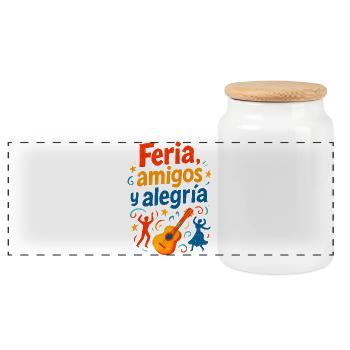 Feria Amis et Joie Fête Sud-Ouest Guitare - Boîte à biscuits avec couvercle en bois - blanc - Devant