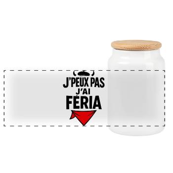 J'peux pas j'ai féria  - Boîte à biscuits avec couvercle en bois - blanc - Devant