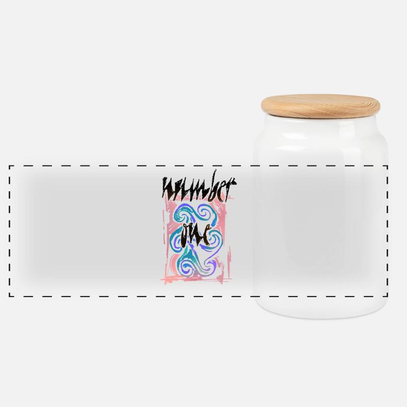 MAISON ANCIENNE SHARKYS Numéro un - Boîte à biscuits avec couvercle en bois - blanc